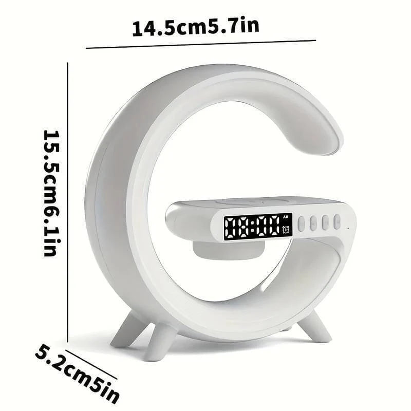G Shaped RGB Light Table Lamp With Wireless Charger