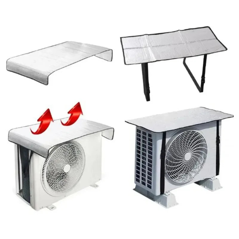 AC Outdoor Unit Heat Insulation and Dust Protector with Adjustable Rain Cover