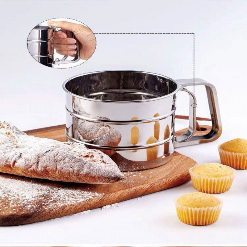 Stainless Flour strainer Sieve Cup Powder Mesh