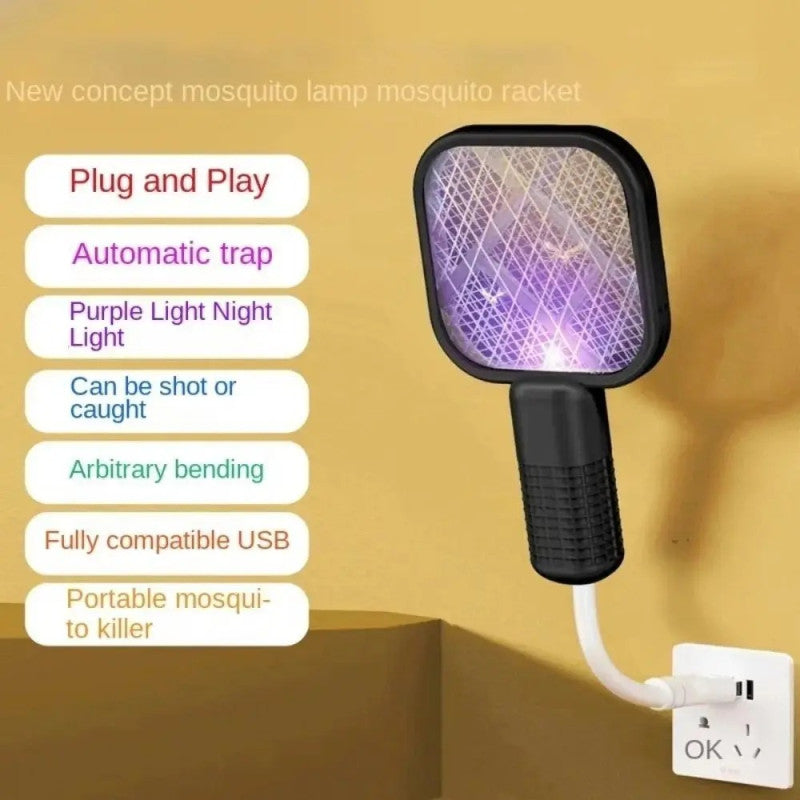 Electric Mosquito Racket USB Portable Fly Killer Racquet