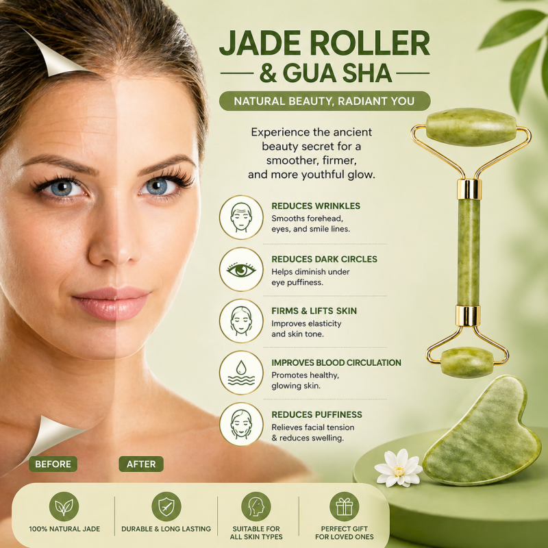 Flawless Jade Roller With Stone Face Roller Flawless Facial Massager For Slimming Dark Circles
