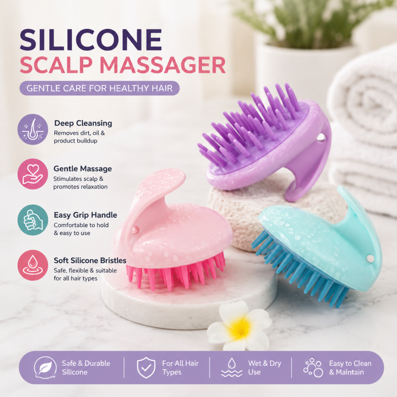 Soft Handheld Hair Massager Shampoo Brush for Wet Dry Curly Straight Thick Thin Rough Long Short Hair