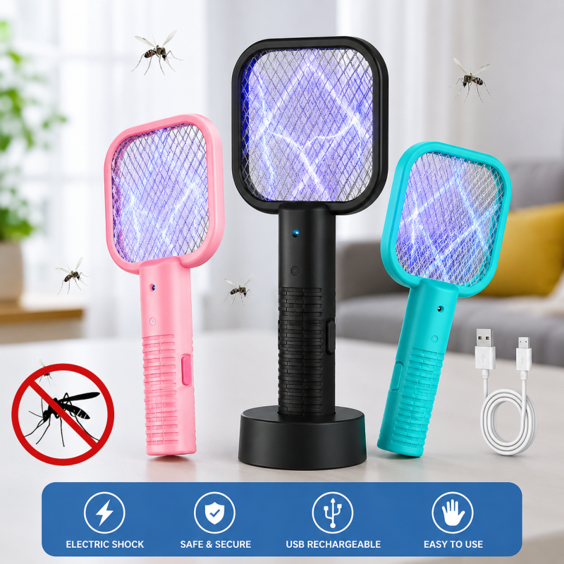 Electric Mosquito Racket USB Portable Fly Killer Racquet
