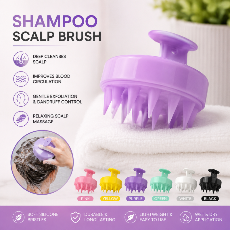 Silicone Shampoo Brush Clean The Scalp Thoroughly Scalp Massage Easy Foam Head Massage Brush Shampoo Brush Bath Comb Care Tool