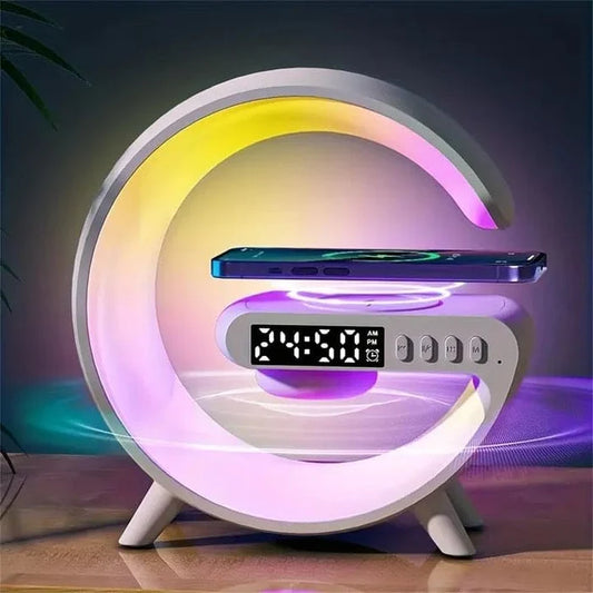 G Shaped RGB Light Table Lamp With Wireless Charger