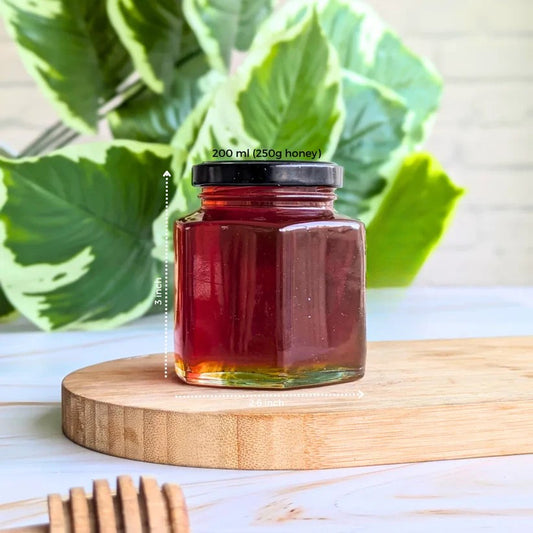 Glass Jar (Hexagon) - Honey, Jam, Sauce & Desserts