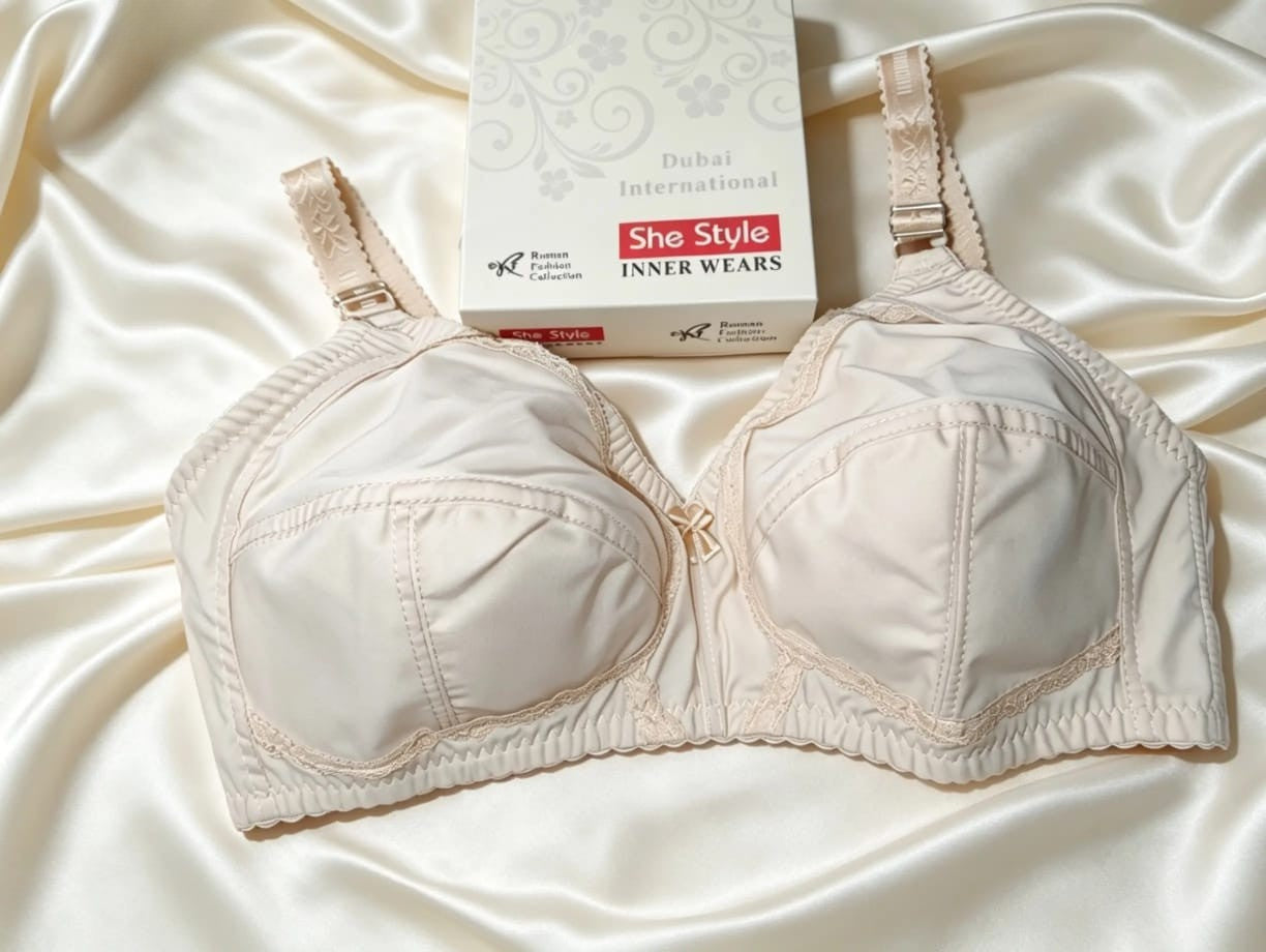 Gold Deluxe Cotton Full Coverage Non Padded Bra Box Packing Size Available 32 TO 42