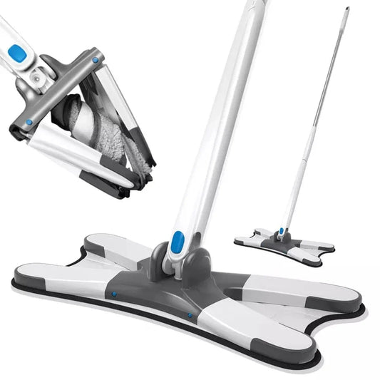 Twisted X-Type Microfiber Mop for Floor Cleaning, Hand-Free Wash Self Wringing Flat Mop, 360˚ Degree Dry/Wet Mop for Home Kitchen
