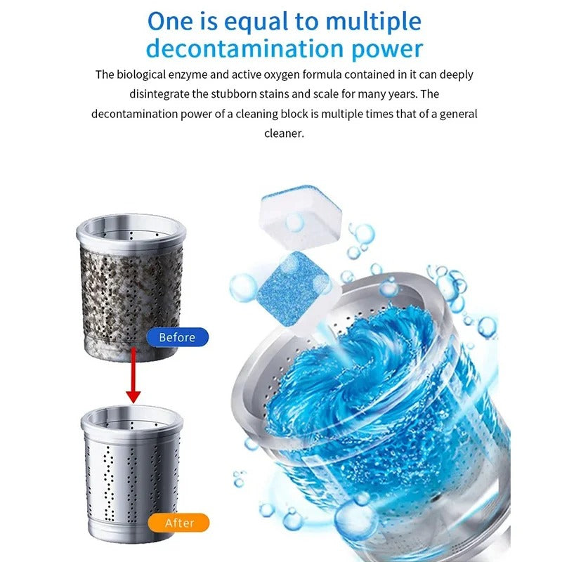 12 Pcs Washing Machine Cleaner Effervescent Tablet, Deep Cleaning Washing Deodorant, Washing Machine Cleaner Descale
