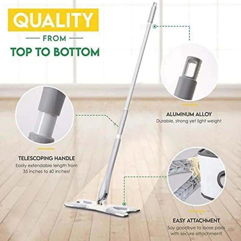 Twisted X-Type Microfiber Mop for Floor Cleaning, Hand-Free Wash Self Wringing Flat Mop, 360˚ Degree Dry/Wet Mop for Home Kitchen
