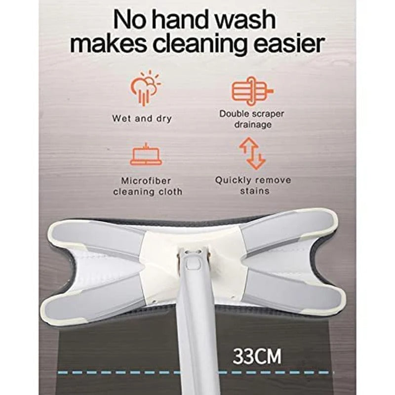 Twisted X-Type Microfiber Mop for Floor Cleaning, Hand-Free Wash Self Wringing Flat Mop, 360˚ Degree Dry/Wet Mop for Home Kitchen